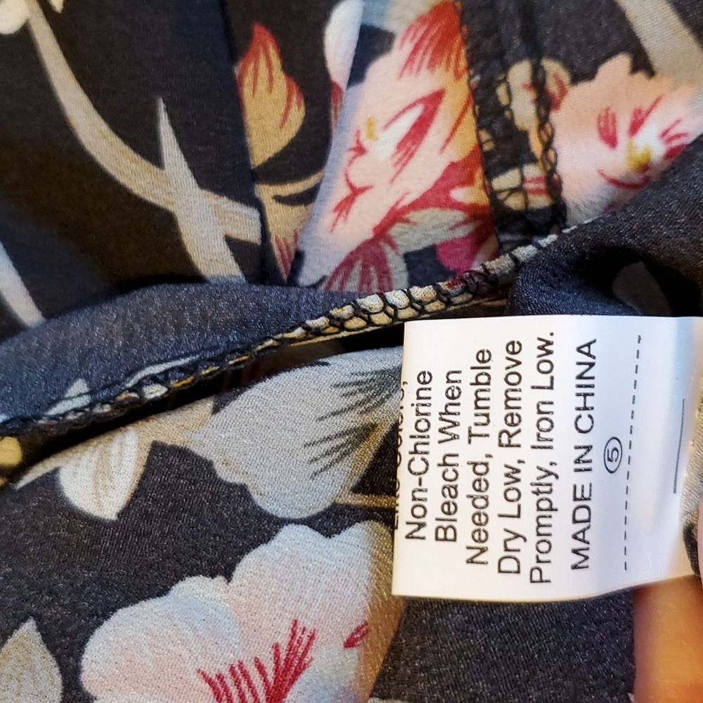 Kara and Kate short sleeved wrap front maxi dress black floral XXXL - Picture 8 of 11